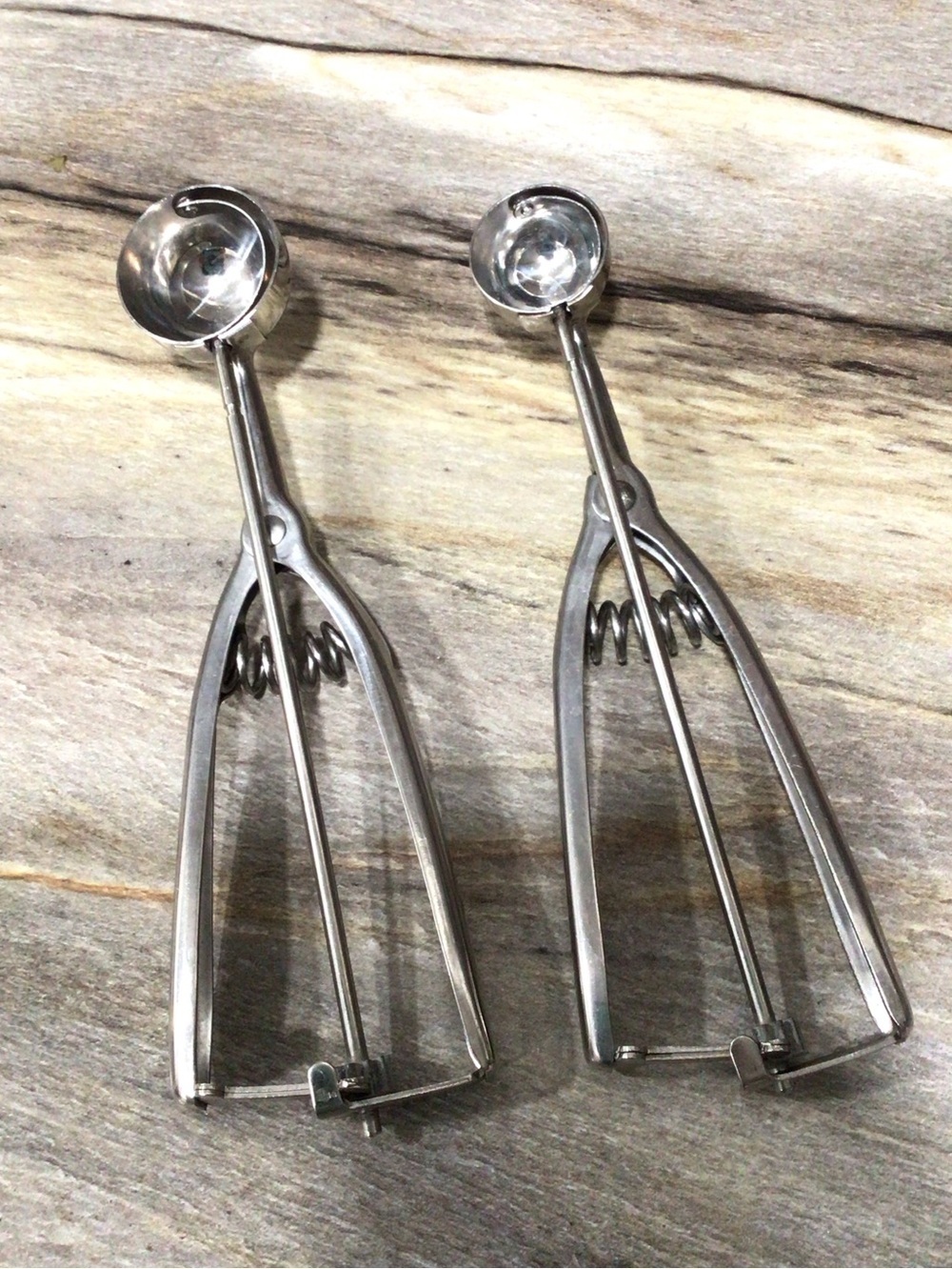 2pc Winco Stainless Steel Disher Scoop Portioner Set #60 #100 Cookie Dough